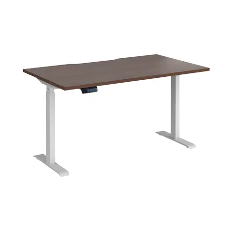 Elev8 Contract Straight Sit-Stand Desk - 1400 - White - Walnut